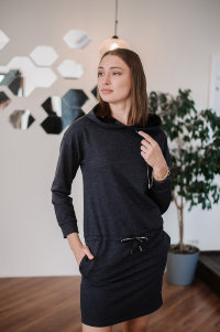 Платье П 782 (меланж темно-синий)